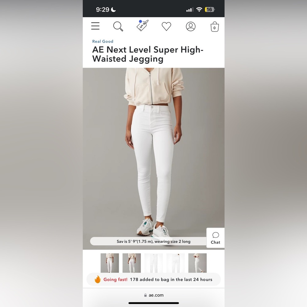 AE Next Level Super High-Waisted Jegging Size 2 regular